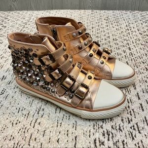 Ash Viper Studded Leather High-Top Sneakers NEW 2